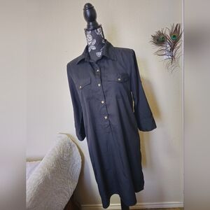 Speed Control 🖤 Black Button-Up Shirt Dress (Large) 🖤